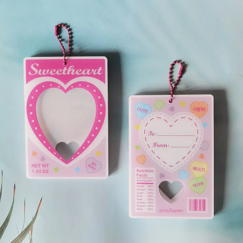 Customize your own design cute acrylic card holder plastic double sided photo card holder charms