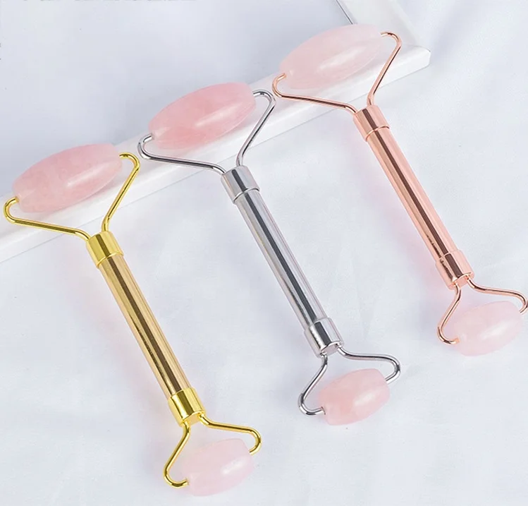 Beauty Skincare Tool Quartz Pink Jade Roller for Face Best Seller OEM Anti-aging Jade Germanium Massage Rose Face Lift