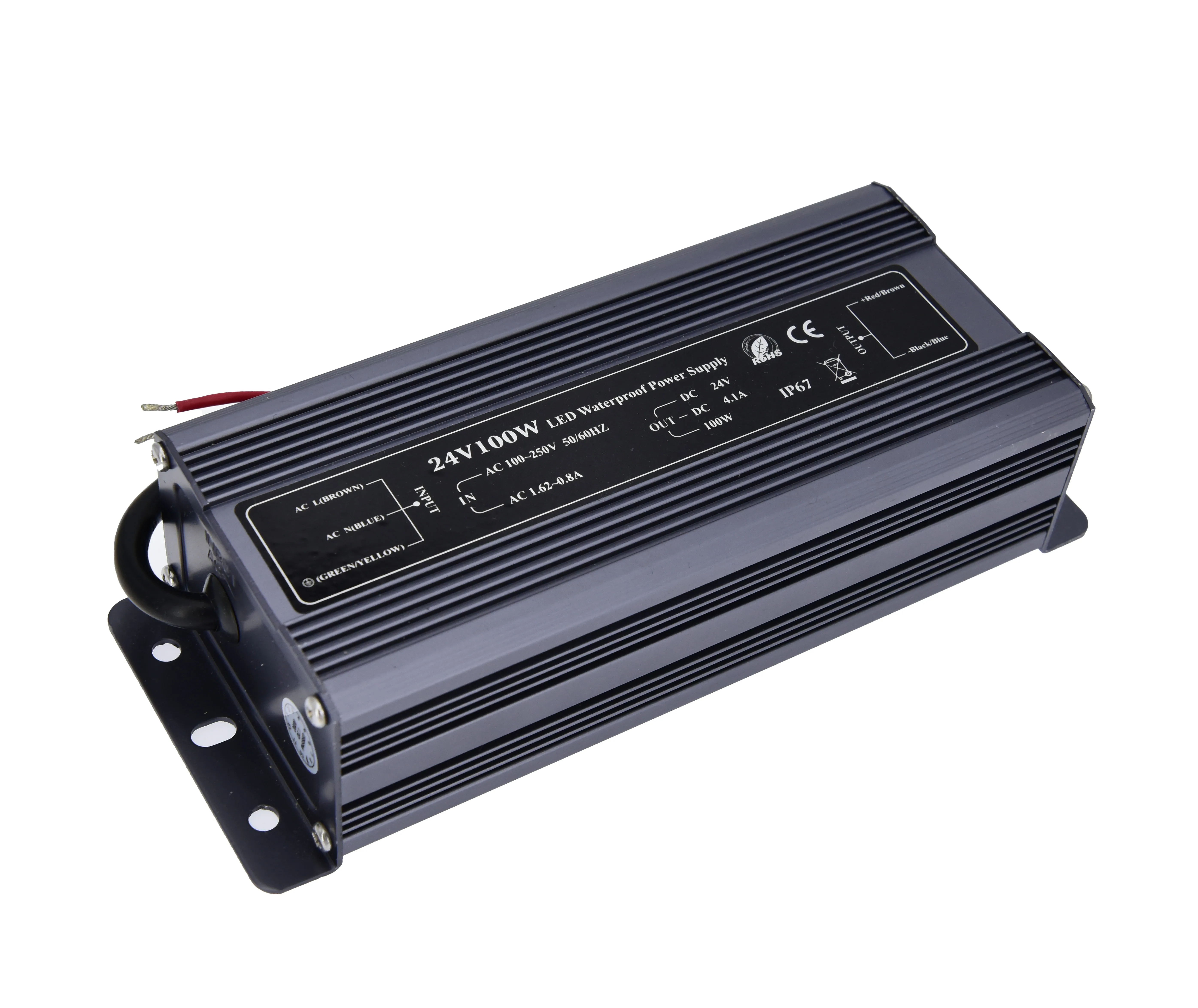 Alu Housing Waterproof  DC24V IP67 100W Power Supply Constant Voltage Outdoor Switching LED Driver