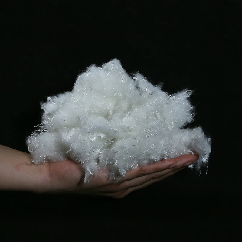 Дешевый химический чистый белый очень глянцевый гладкий Полиэфирное штапельное волокно