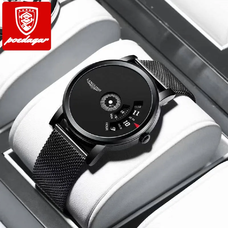 popular Poedagar 606 china movement quartz 3atm water resist fashion watch stainless steel back Wholesale brand date men watch