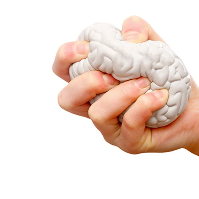 Factory Direct Sale Medical Antistress Slow Rising Pu Foam Brain Shape Stress Ball For Gifts And Premiums