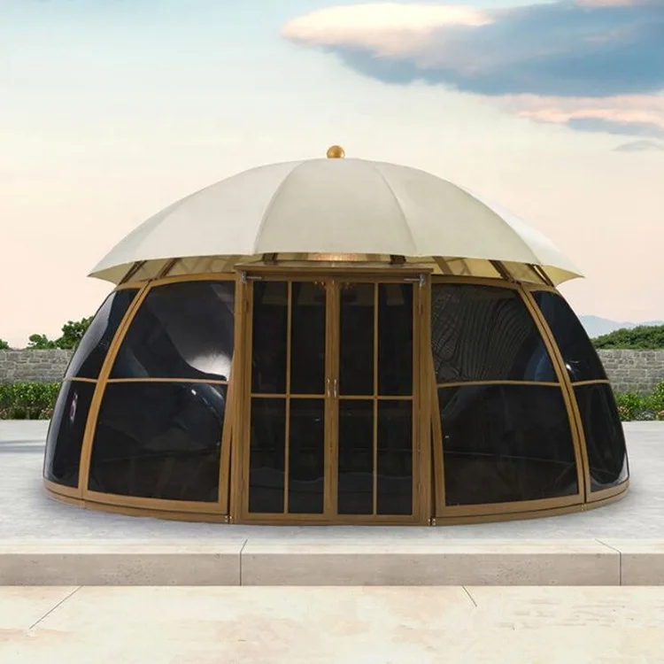 Factory Direct Sale Luxury Outdoor Waterproof Gazebo  Aluminium Metal  Gazebo Tent  For Swimming pool