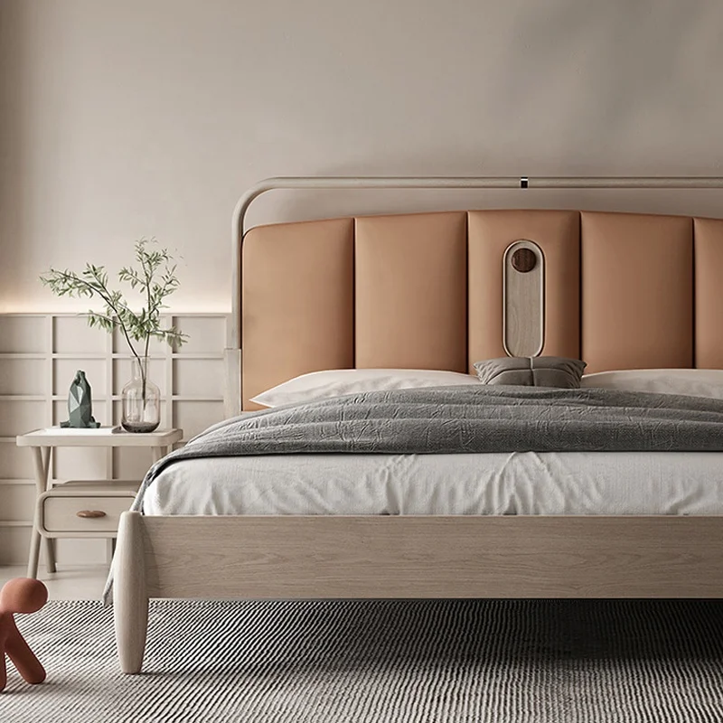 North American light luxury solid wood bedroom furniture double bed modern home luxury bedroom furniture set