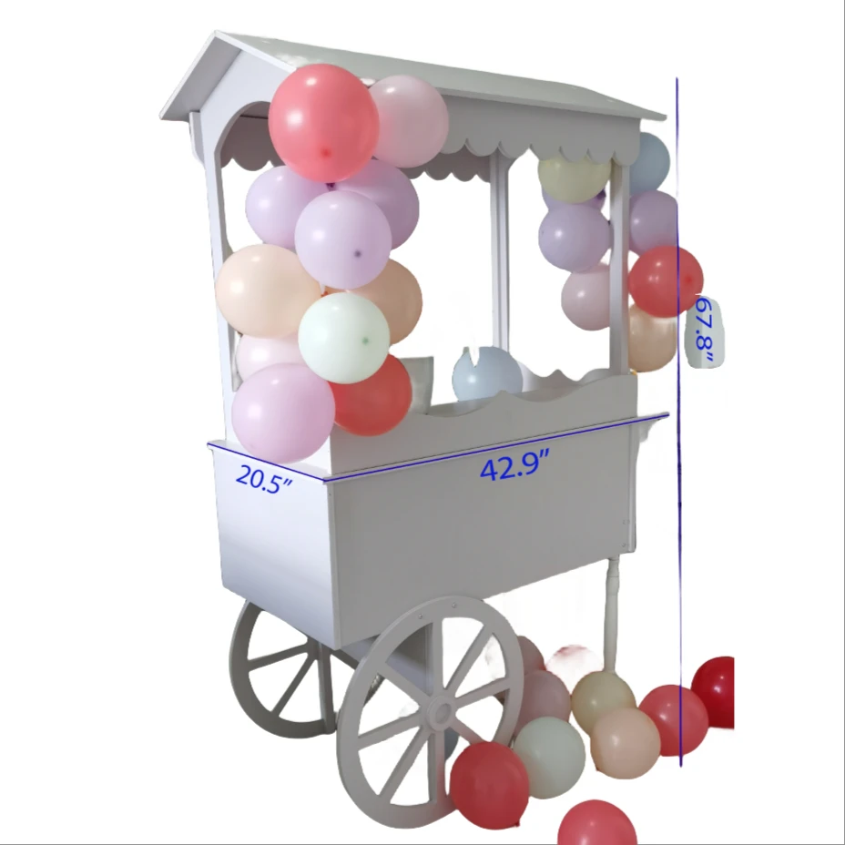 2024 new style Customized Flower Candy car Carts With Wheels For Wedding Children Christmas Dessert Party Decoration