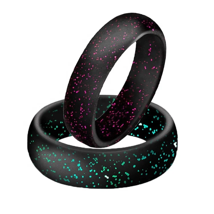 Fashionable Medical Grade Hot Wife Rainbow Silicone Wedding Ring