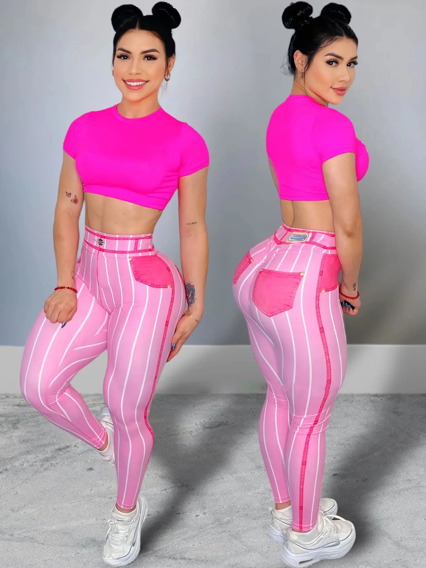 Stripe sweet style street wear legging high elastic good quality fast shipping one piece legging pants