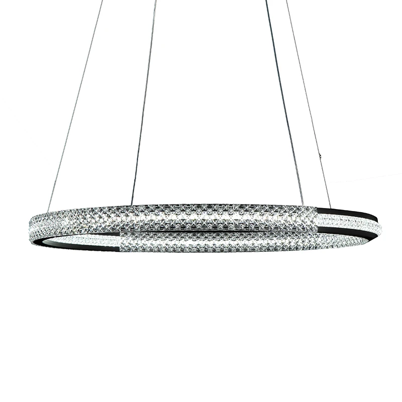 Оптовая продажа, Светодиодные хрустальные люстры, большое внутреннее кольцо, подвесной светильник для столовой, спальни, гостиной