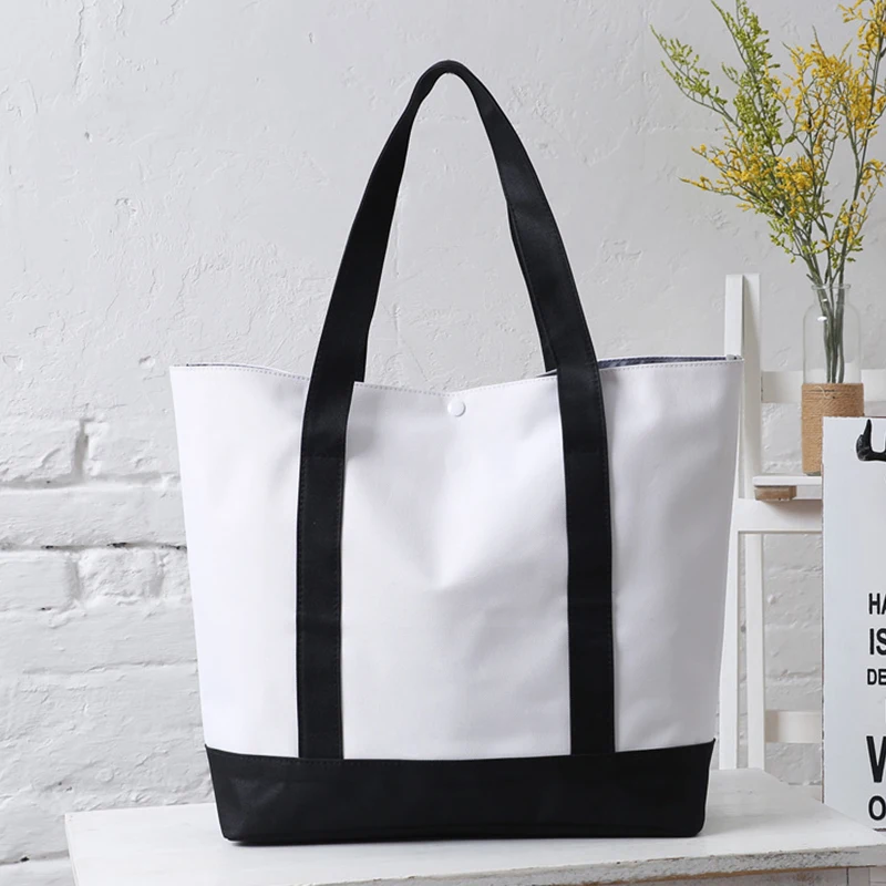 Custom Printed Your Logo Cotton Canvas Tote Bag  Big size Canvas Tote Bags with Zipper