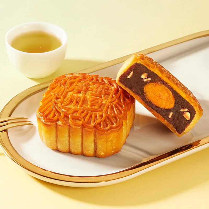 Guangzhou Restaurant Deluxe Likofu Mooncake Egg Yolk Lotus Seeds Paste Red Bean Paste Five Nuts Mixed Flavours Moon Cake