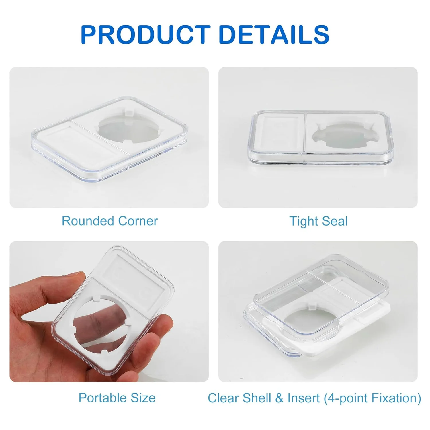 Coin Holder Display Slab Customizable Inserts Size 20/25/30/35/40 mm Fit for NGC PCGS Grade Collection Box
