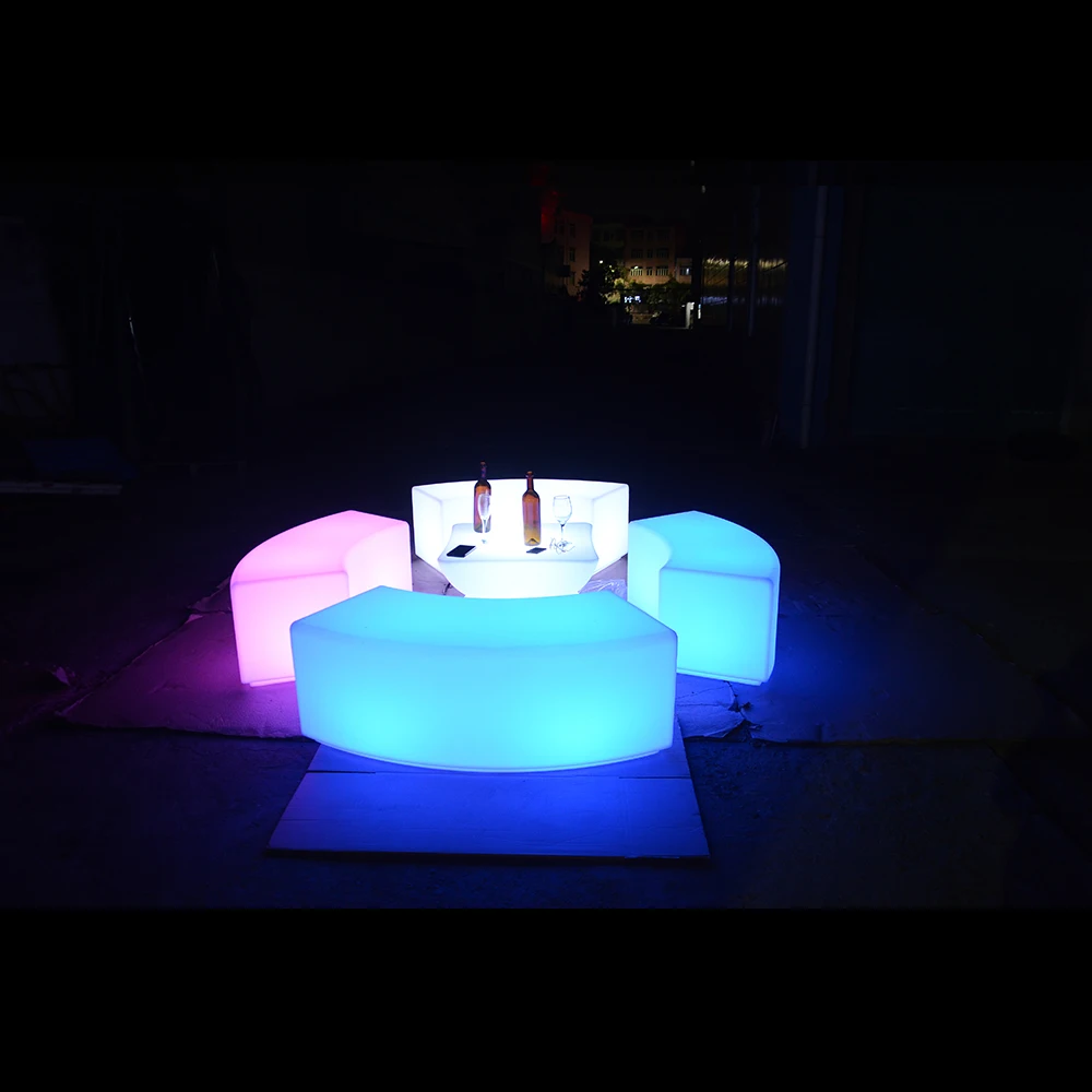 Modern Rechargeable LED Square Decorate Seat Attractive Acrylic Lighting Furniture Chair Plastic Garden Kitchen Chair Park Use