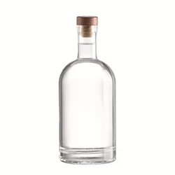 200ml 375Ml 500Ml 750Ml Clear Empty Vodka Liquor Gin Rum Tequila Whisky Brandy Spirit Glass Bottle With Cork