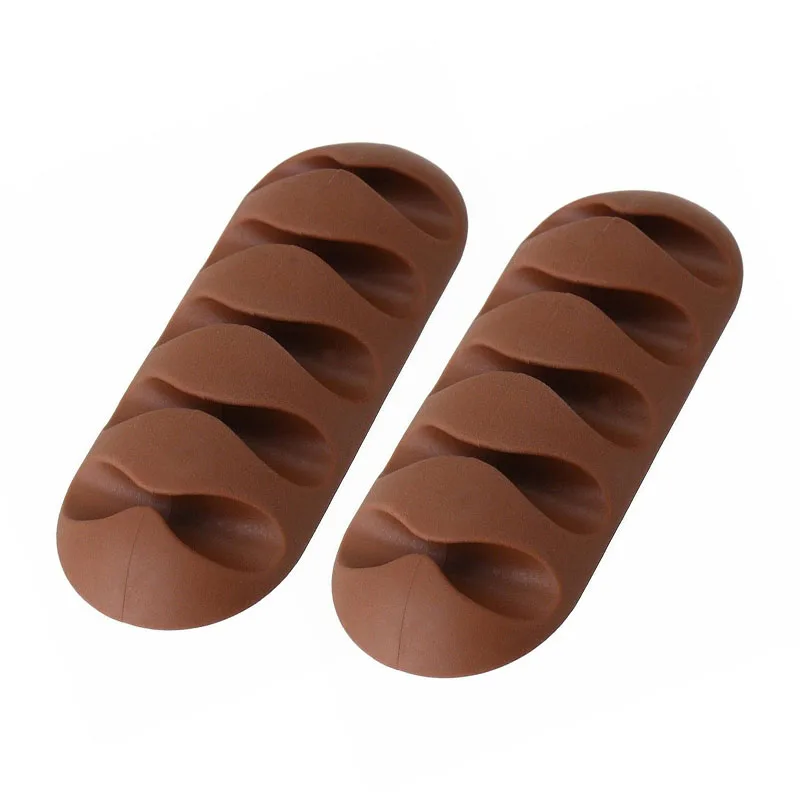 Multipurpose Desktop phone Cable Winder Earphone clip Charger Organizer Management Wire Cord fixer Silicone Holder 5 slot Strip