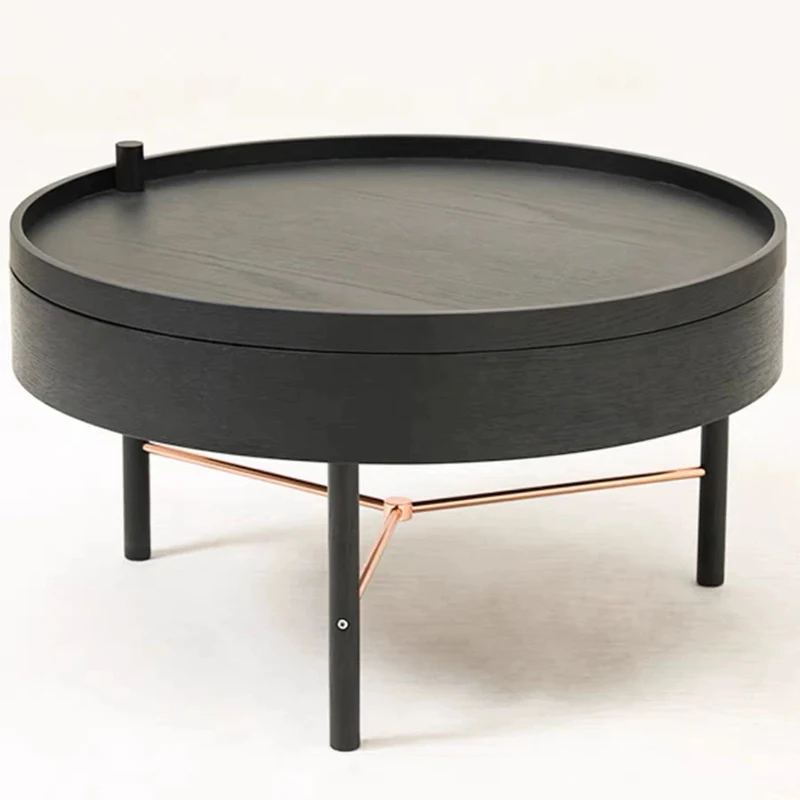 high end round coffee table double modern luxury stainless steel brass rotating black and gold coffee table solid wood table