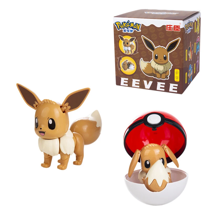 New Pocket Monsters Anime Transformation Ball Toy Bika Fire Dragon Elf Ball Doll Character Action Decoration