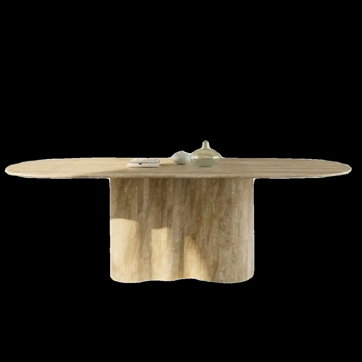 Northern Europe natural cave stone table rectangular light luxury living room modern simple marble negotiating table