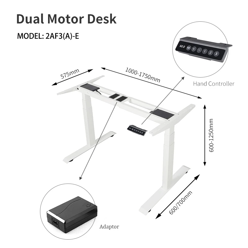 AF3(A)-E Modern Electric Office Computer Workstation Table Height Adjustable Standing Desk Frame For Healthy Work Study