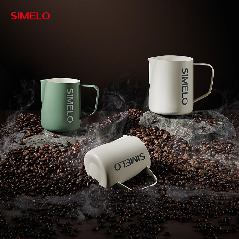 SIMELO 304 stainless steel Ceramic Spray Drawing Cup 600ML Coffee pull flower cup Coffee Garland Milk Cup