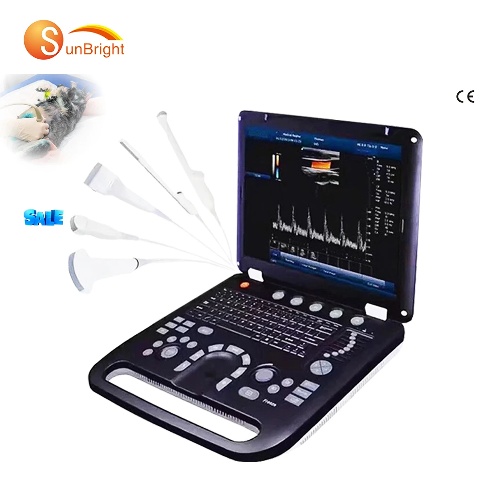 SUN-906A Color Ultrasonic Device 3D echo ultrasound scanner with probe for vet diagnostic