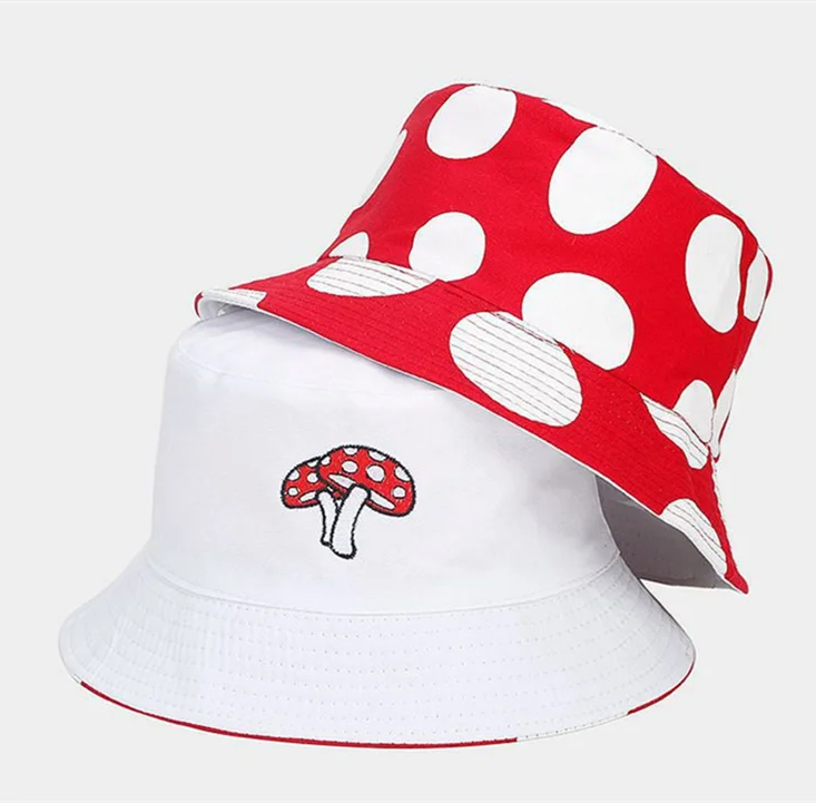 New Fashion Trendy Bucket Hat Reversible Custom Printing Embroidery Dot Cap for Adult Kids