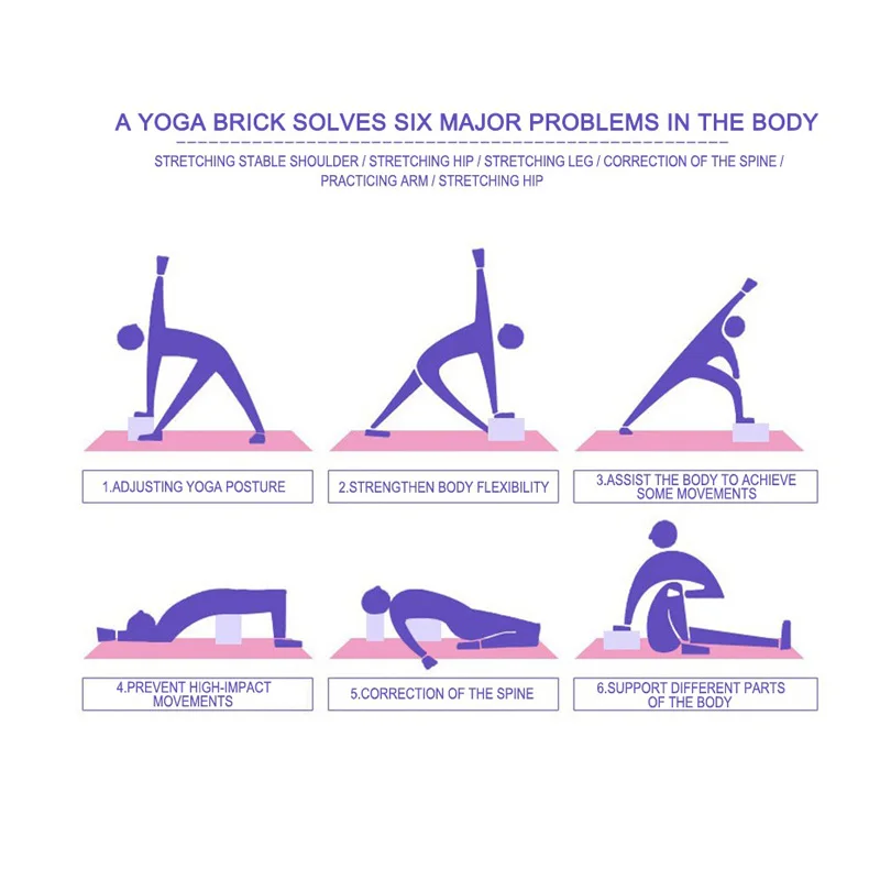 Gym Blocks Foam Brick Training Exercise Fitness Tool Yoga Bolster Pillow Cushion Stretching Body Shaping yoga blocks