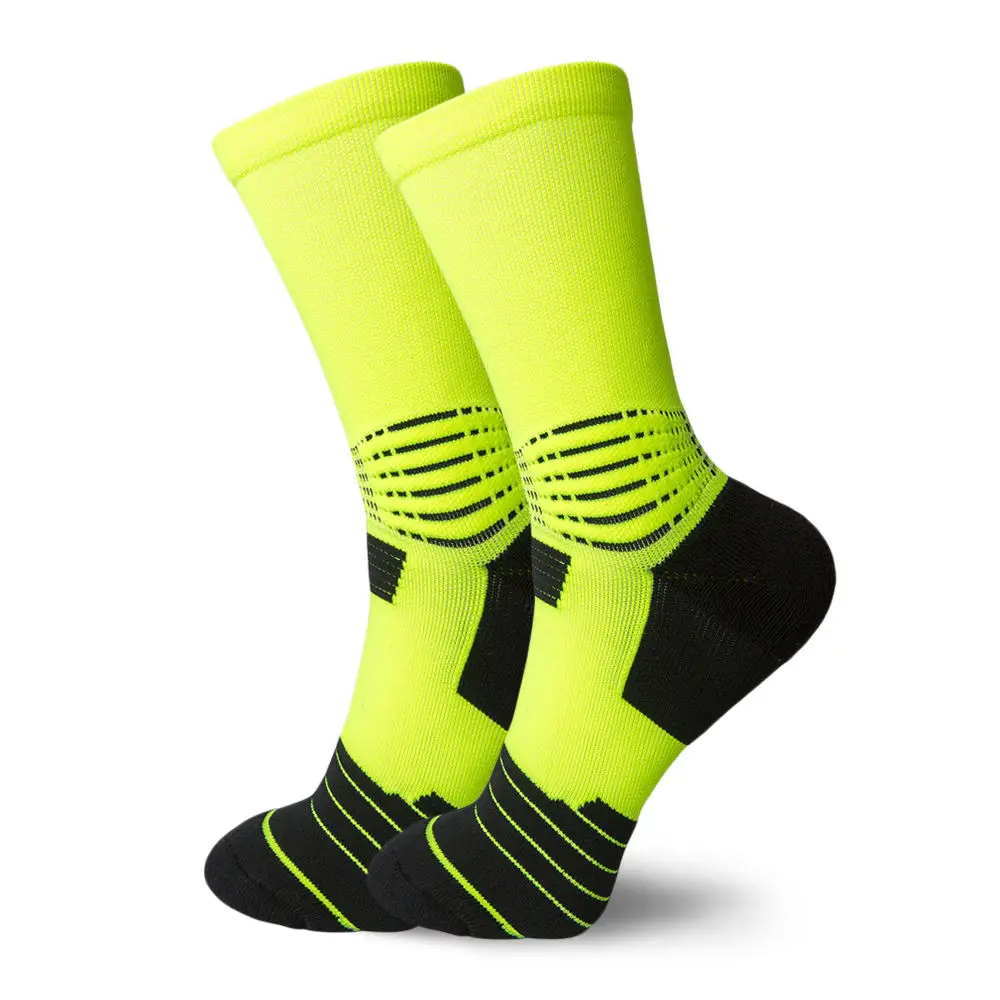 Custom Logo Sports Hot Sell Compression Running Knitted Football Cycling Socks Men