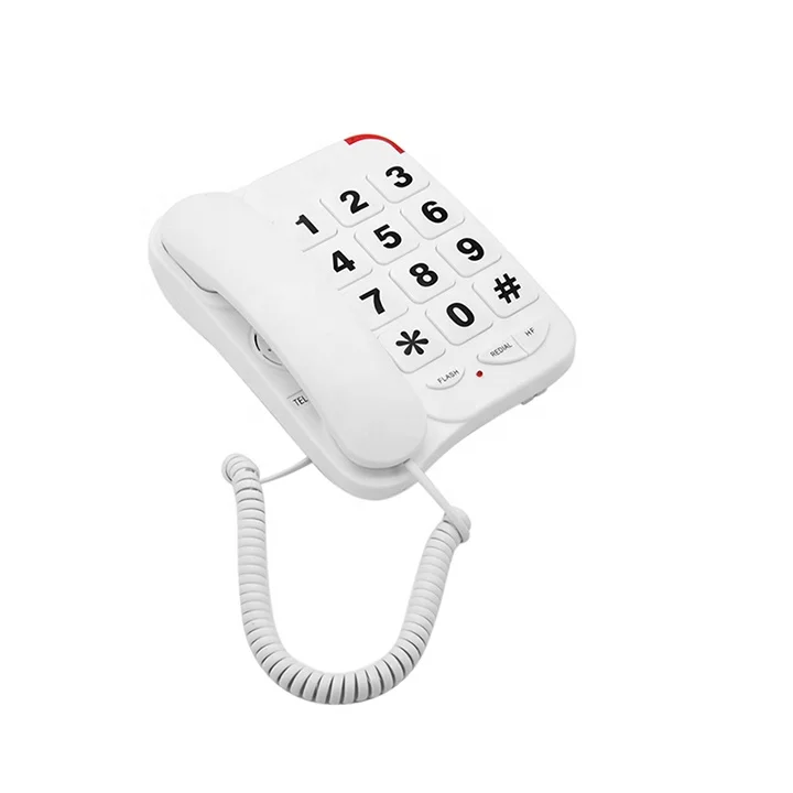 Large Button Corded Home Telephone for Elderly with Large Easy to See And Press Numbers Works in Power Outage for SOS Emergency