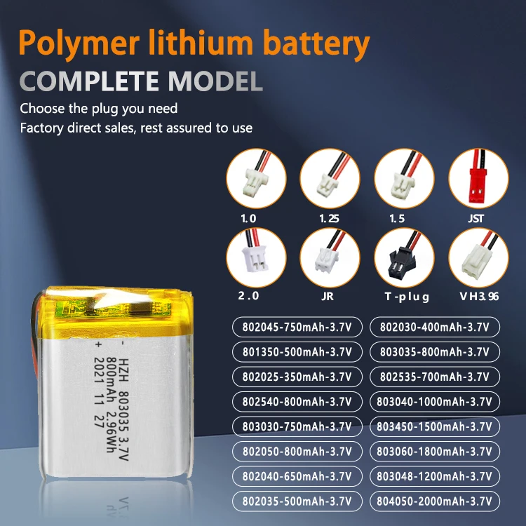 Аккумуляторная батарея KC 803035 1S1P 2.96Wh Bluetooth динамик косметический инструмент 800 мАч 3 7 В полимерный аккумулятор