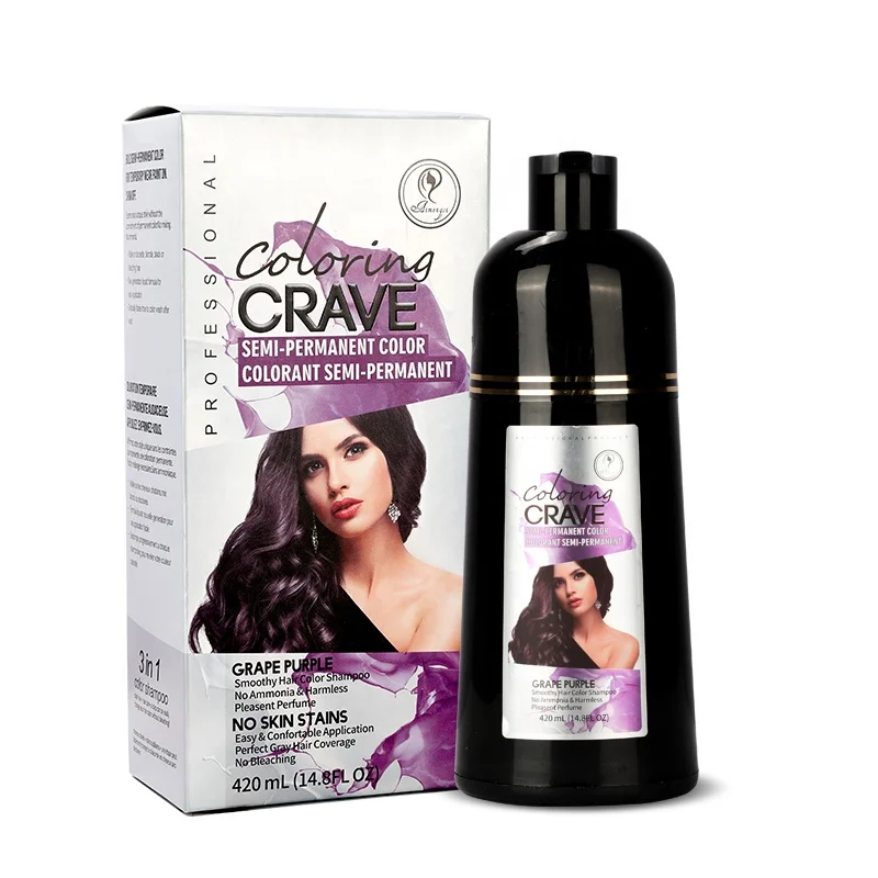 OEM Best Price private label magic cover grey hair purple brown black dye hair colour shampoo for dry hair