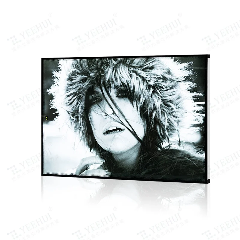 led magic mirror light box billboard wall-mounted drawing tempered glass laser induction light guide plate factory direct