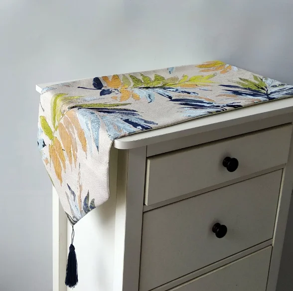 2022 ylm hot sales Wholesale Custom OEM western-style restaurant mat coffee shop cotton and linen black dining-table tablecloth