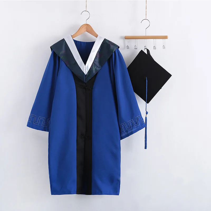 Wholesale unisex graduation gowns college students ph.D. Graduation school uniforms cheap bachelors graduation gown