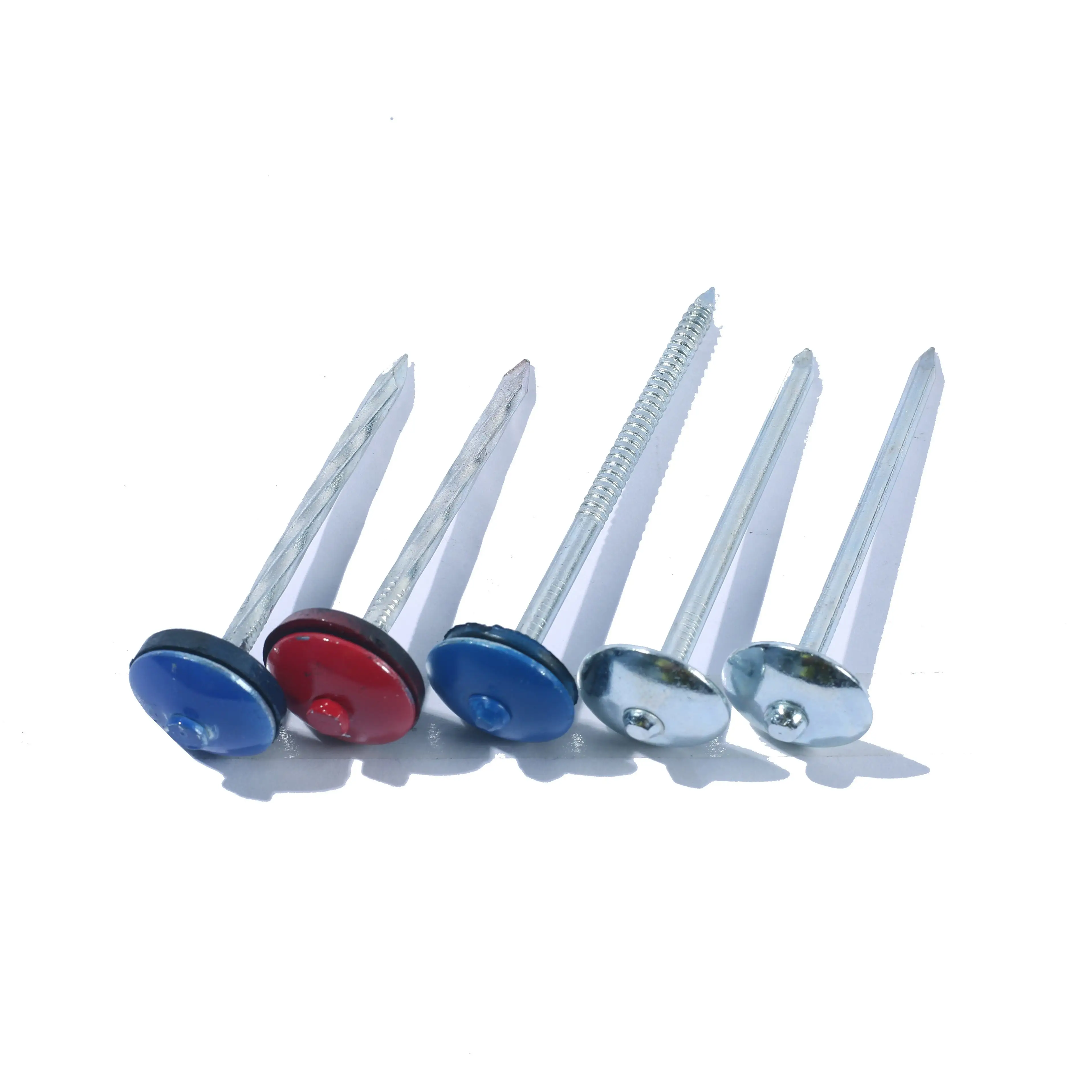 Galvanized umbrella head roofing nails with washer twisted corrugated roofing nails Galvanized Twisted Shank