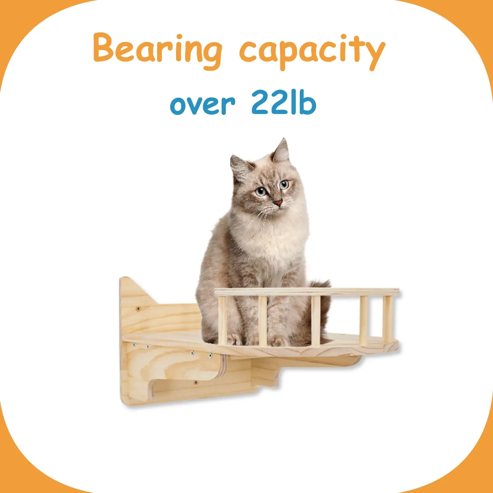 High Quality Set of 5 Furniture Set Solid Wood Wall Mounted Carpet-Covered Cat Shelves and Perches for Wall