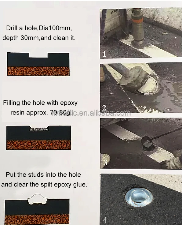 Most competitive reflective raised pavement marker glass road stud cat eye