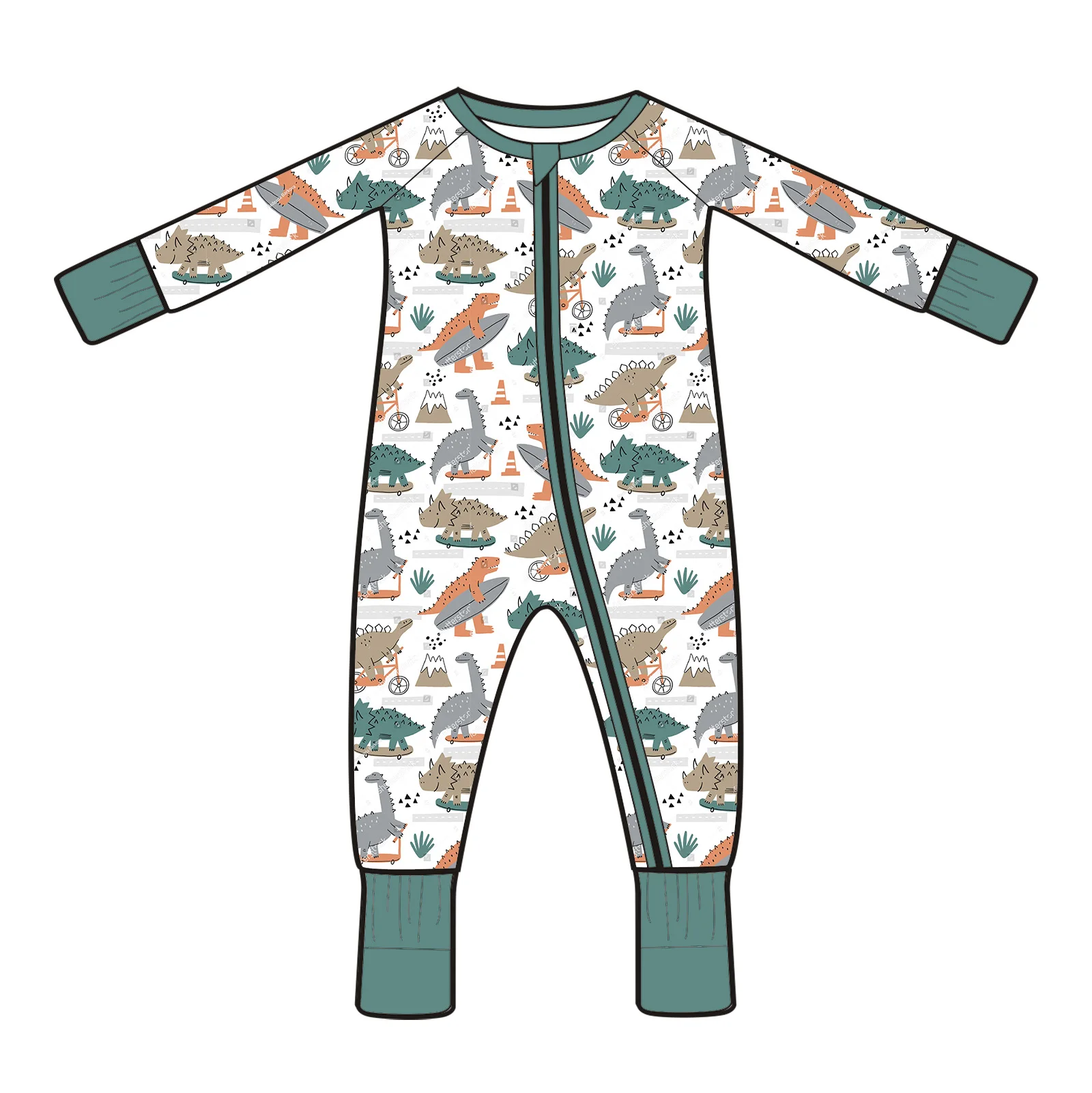 Comfortable Newborn Sleeper with Bamboo Viscose Two Way Zipper Long Sleeves Folded Feet Soft Fabric Gentle Fit for Cozy Nights