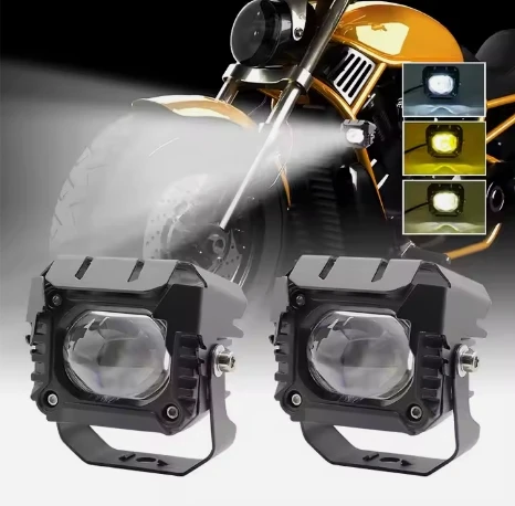 ATV SUV Truck Car Lamp motorcycle spotlights Led Driving Fog Light High Beam Double Color For Motorcycle Headlight