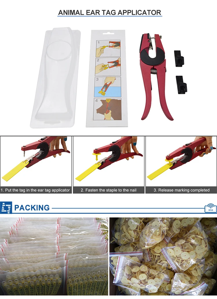 Wholesale Passive 840~960Mhz UHF RFID Long Range Animal Strip Ear Tag For Farm Management