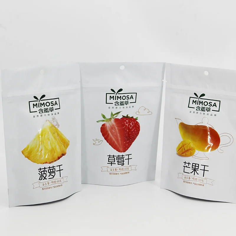 Custom protein powder bag pouch stand up ziplock bag for snack packing