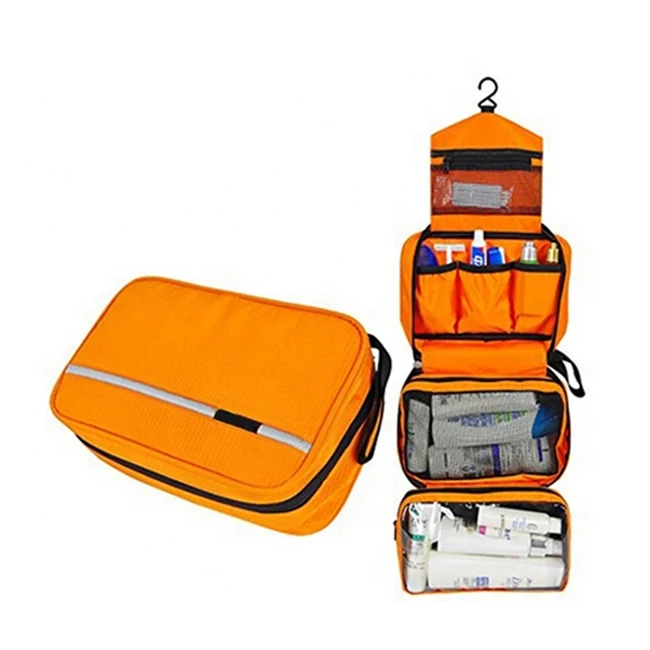 Fashion Roomy Travel Makeup Tool Kits Hanging Toiletry Bag Reusable Women Cosmetic Bag With 6 Compartments