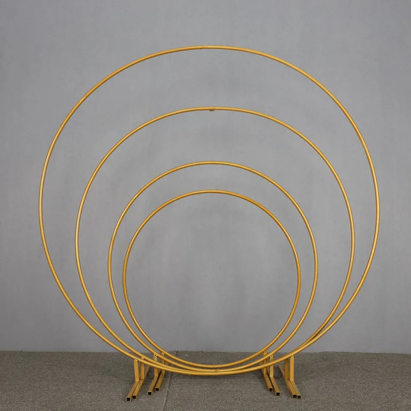 New style wedding wrought iron and aluminum shelf background decoration round wedding arch backdrop props