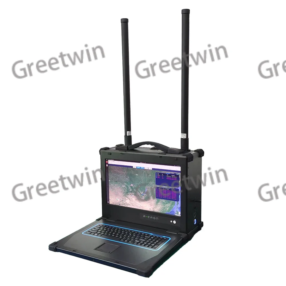 Portable 2-5 km DJI drone signal and pilots position detection device with sound and vibration alarms