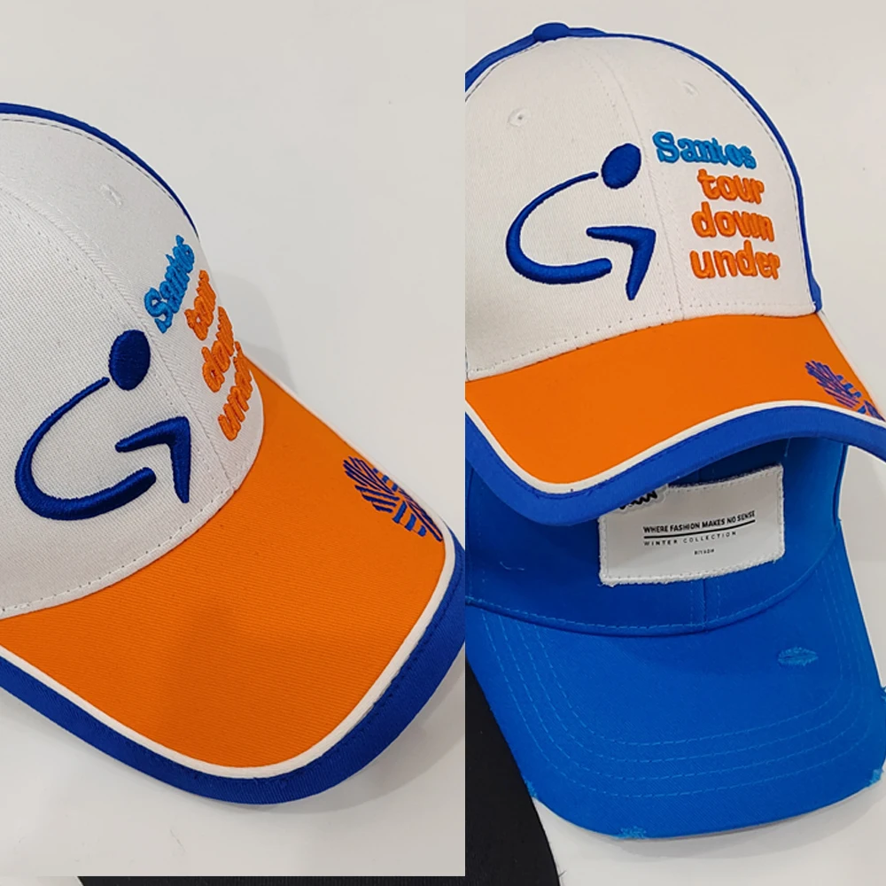 Online Sale Custom Fitted Blaze Orange Hunting Hats Embroidery Adult Men Adjustable Leather Strap Bright Orange Baseball Cap Hat