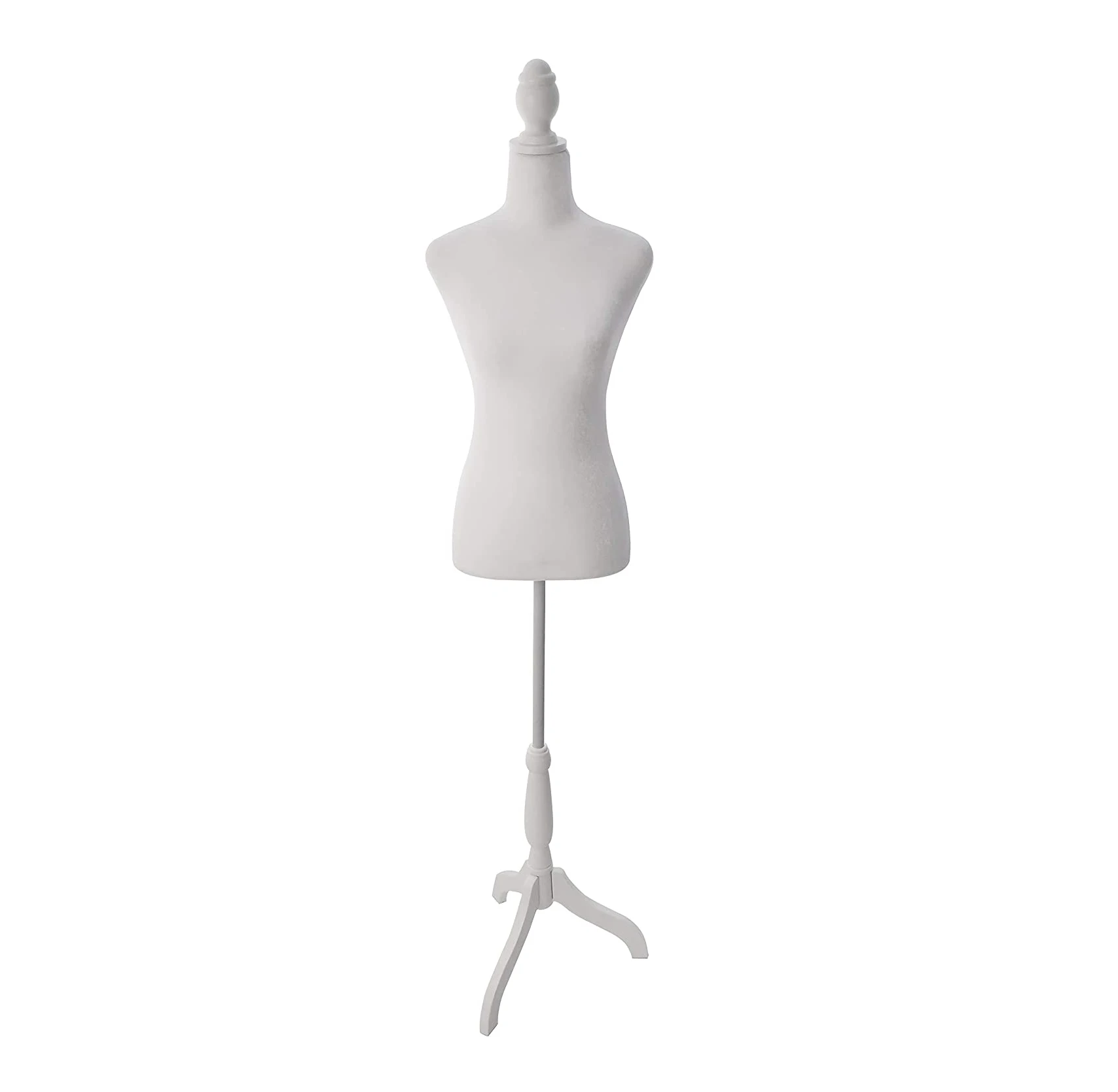 
Female Mannequin Dress Form Torso Display Mannequin Body with Adjustable Tripod Stand Dress Jewelry Display, White 