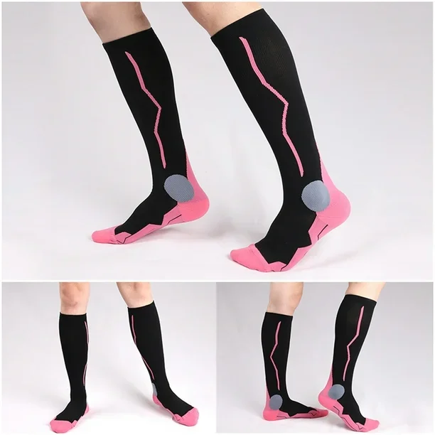 Nylon Compression Running Socks Knee High Custom Running Cycling Compression20-30 Mmhg Socks