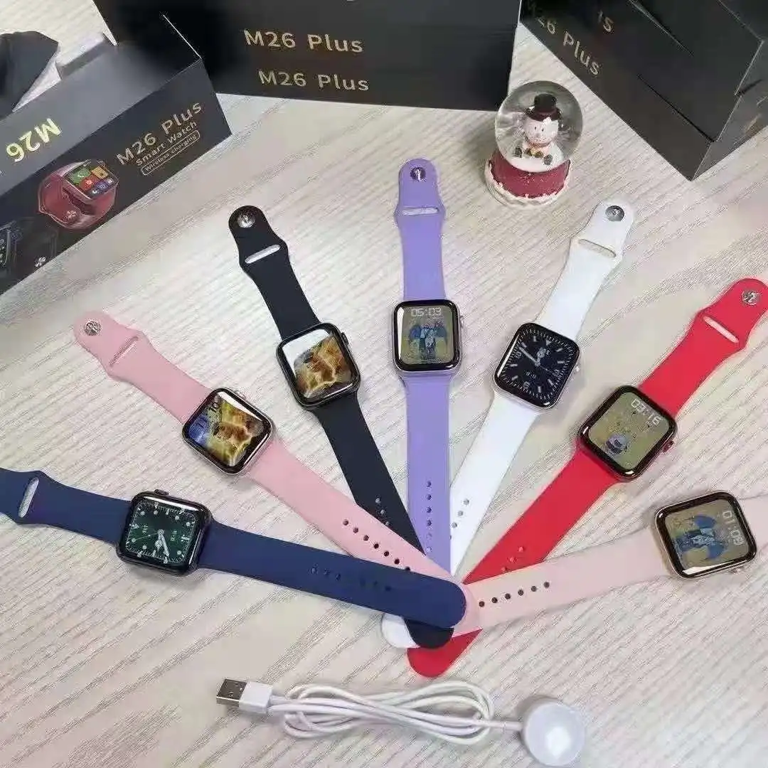 M26plus smart watch Custom wallpaper Wireless Charger password Heart Rate Blood Pressure HW22plus M16 HW56 smart watch M26 plus