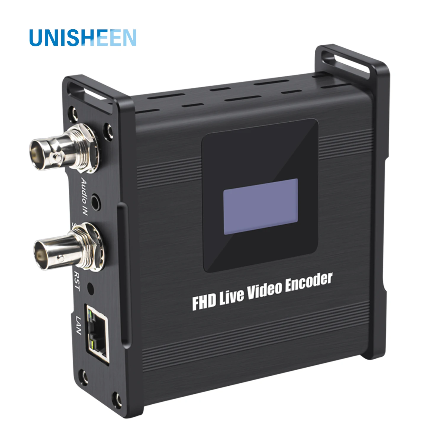 Unisheen HEVC H.265 H.264 SD HD 3G SDI to IP Live Streaming Video Encoder SRT RTMP m3u8 Broadcast Streamer with Display