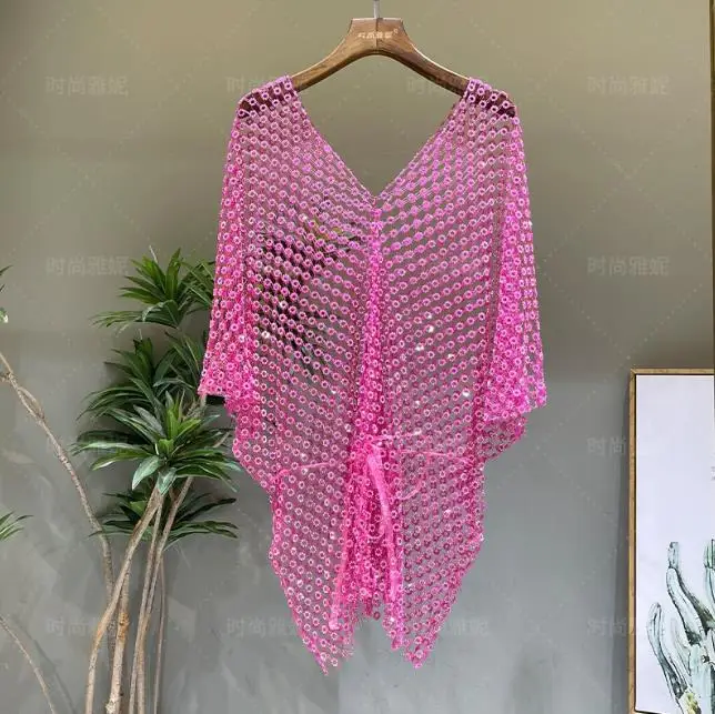 Fashion Batwing Sleeve Blouses for Women V Neck Luxury Waist Diamond Corset Top Female Irregular Solid Color Shirt