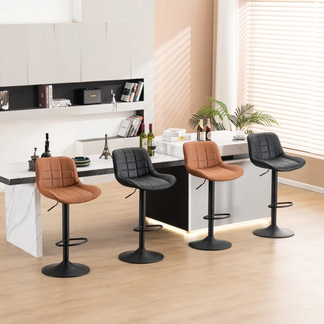 Bar Chair Commercial Swivel Bar Stools for Kitchen NEW! Modern Height Adjustable Swivel Pu Eco-friendly Carton Customized Logo